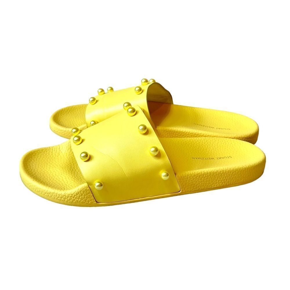 Stuart Weitzman Superstud Leather Pool Slide - image 2